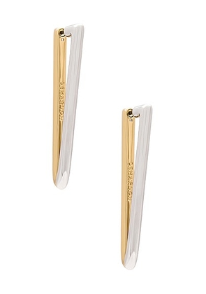 Demarson Vita Tow Tone Earrings in 12k Shiny Gold - Metallic Gold,Metallic Silver. Size all.