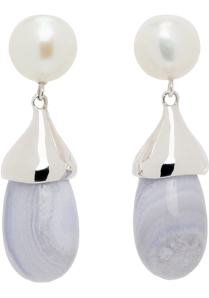 Sophie Buhai SSENSE Exclusive Silver & Blue Audrey Earrings