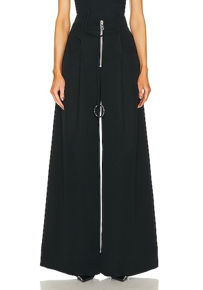 THE ATTICO Wide Leg Long Pant in Black - Black. Size 36 (also in 40).