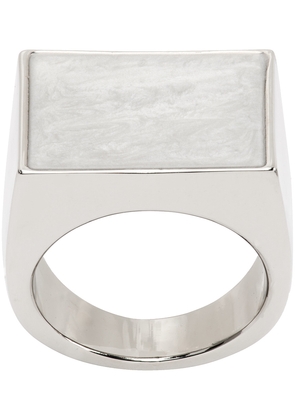 Dries Van Noten Silver & White Graphic Ring