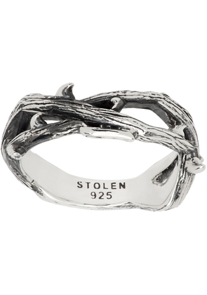 Stolen Girlfriends Club Silver Twisted Thorn Band Ring