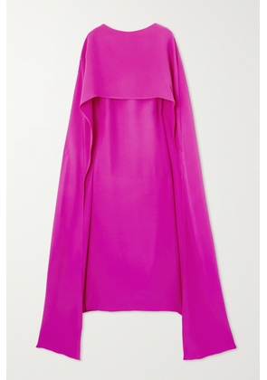 Valentino Garavani - Cape-effect Silk-crepe Midi Dress - Pink - IT38,IT40,IT42,IT44,IT46,IT48