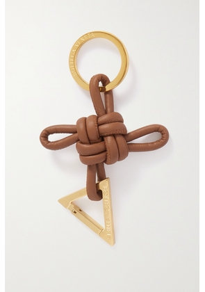 Bottega Veneta - Knot Leather And Gold-tone Keyring - Brown - One size