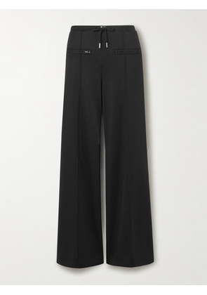 COURREGES - Jersey Wide-leg Track Pants - Black - x small,small,medium,large,x large