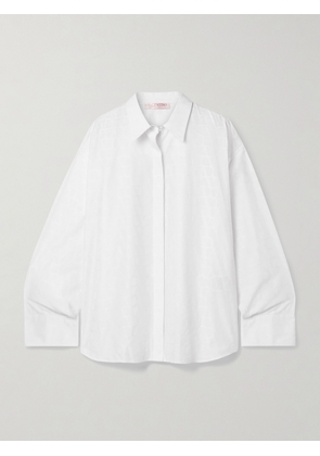 Valentino Garavani - Jacquard Cotton-poplin Shirt - White - IT36,IT38,IT40,IT42,IT44,IT46,IT48,IT50