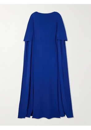 Valentino Garavani - Cape-effect Silk-crepe Gown - Blue - IT38,IT40,IT42,IT44,IT46