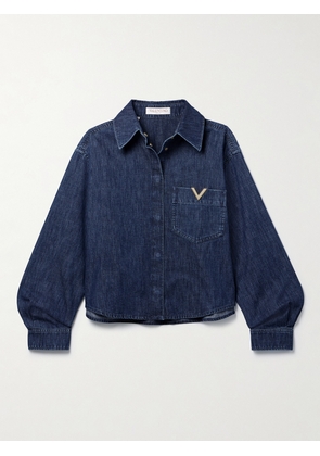Valentino Garavani - Embellished Denim Shirt - Blue - IT36,IT38,IT40,IT42,IT44,IT46,IT48,IT50