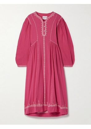 Marant Étoile - Pippa Oversized Embroidered Cotton Midi Dress - Pink - FR34,FR36,FR38,FR40,FR42,FR44