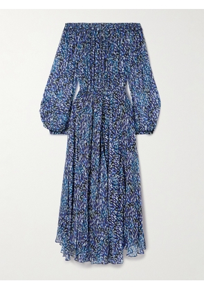 Marant Étoile - Volga Off-the-shoulder Printed Crepon Maxi Dress - Blue - FR34,FR36,FR38,FR40,FR42,FR44