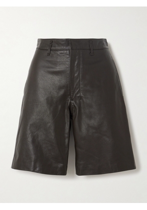 LEMAIRE - Leather Shorts - Brown - x small,small,medium,large