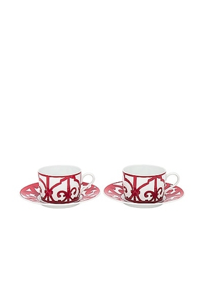 hermes Hermes Balcon du Guadalquivir Cup & Saucer Set of 2 in Red - Red. Size all.