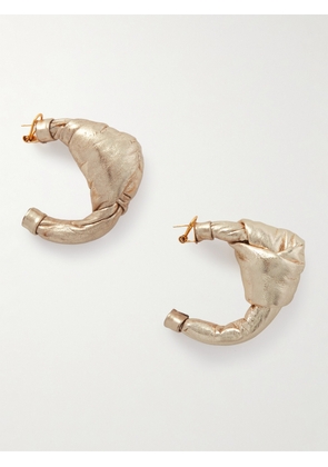 Johanna Ortiz - + Net Sustain Metallic Leather Hoop Earrings - Gold - One size