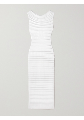 Alaïa - Layered Knitted Maxi Dress - White - FR34,FR36,FR38,FR40,FR42,FR44,FR46