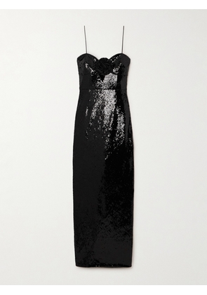 Rebecca Vallance - Denise Embellished Sequined Stretch-tulle Gown - Black - UK 4,UK 6,UK 8,UK 10,UK 12,UK 14