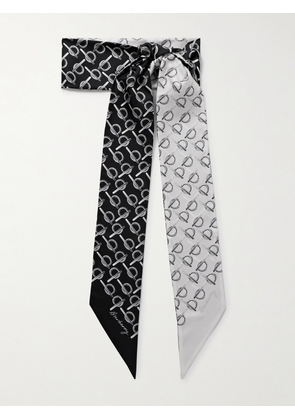 Burberry - Reversible Printed Silk-twill Scarf - White - One size