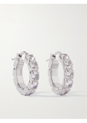 Jil Sander - Silver-tone Crystal Hoop Earrings - One size