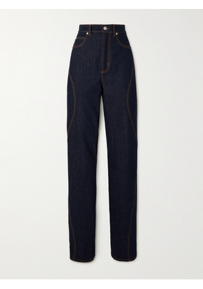 Alexander McQueen - Topstitched High-rise Jeans - Blue - 26,27,28,29