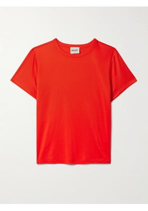 KHAITE - Samson Satin-jersey T-shirt - Red - x small,small,medium,large,x large
