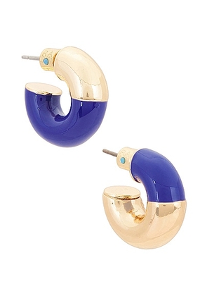 Roxanne Assoulin True Blue Chubbies Earrings in Shiny Gold & Blue - Blue. Size all.