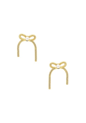 Lele Sadoughi Bow Stud Earrings in Gold - Metallic Gold. Size all.
