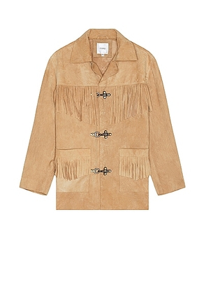 Found Suede Fringe Jacket in Tan - Brown. Size L (also in ).
