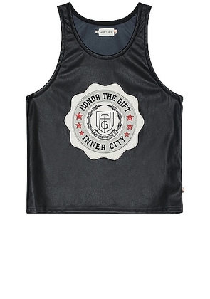 Honor The Gift A-spring Vegan Leather Tank in Black - Black. Size L (also in M, S, XL/1X).
