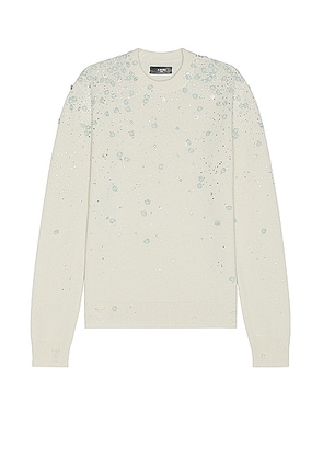 Amiri Floral Crewneck in Alabaster Mineral Green - Ivory. Size L (also in M, S, XL/1X).