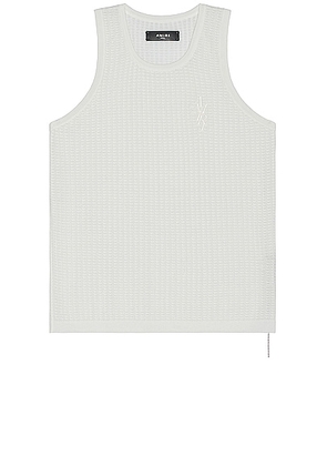 Amiri Waffle Stitch Tank in Summer Sand - White. Size L (also in M, S, XL/1X).