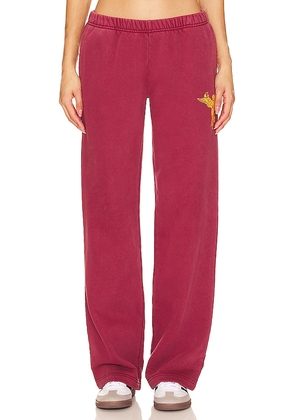 Champion X DANIELLE GUIZIO Reverse Weave Flare Sweatpants in Red. Size L, M, S, XL.