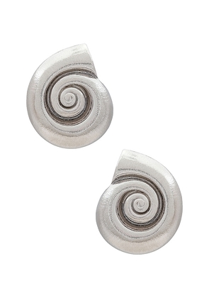Lili Claspe La Mer Small Earrings in Metallic Silver.