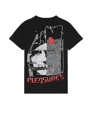 Pleasures Logic T-Shirt in Black. Size M, S, XL/1X.
