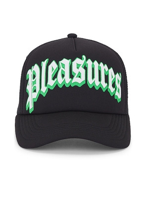 Pleasures Twitch Trucker Cap in Black.