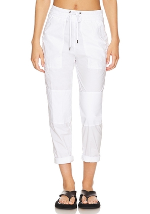 James Perse Utility Pant in White. Size 1/S, 2/M, 3/L, 4/XL.