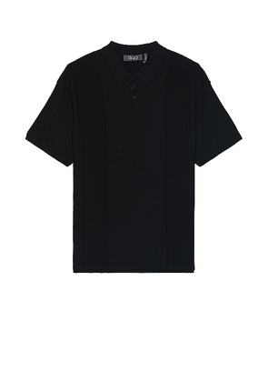 WAO Short Sleeve Knit Polo in Black. Size L, XL/1X.