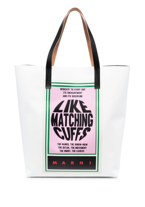 Marni graphic-print tote bag - White