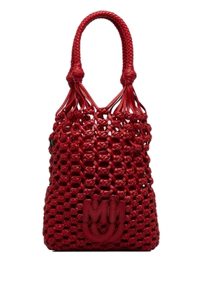 Miu Miu Pre-Owned 2020-2022 macramé bucket bag - Red