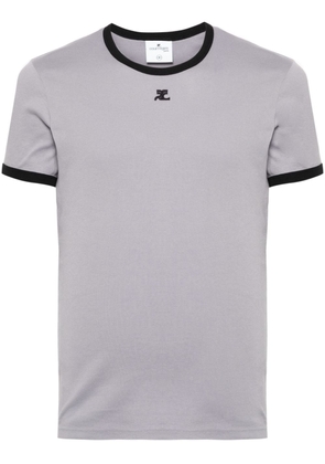 Courrèges Bumpy Contrast cotton T-shirt - Grey