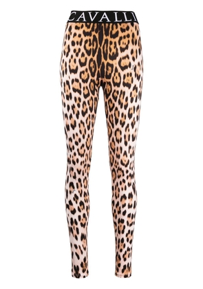 Roberto Cavalli leopard-print high waist leggings - Neutrals