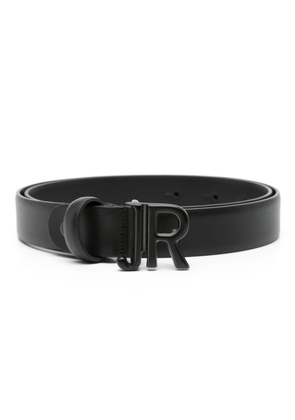 John Richmond logo-buckle leather belt - Black
