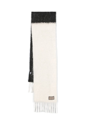 Karl Lagerfeld logo-patch two-tone scarf - White