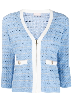 LIU JO jacquard knitted cardigan - Blue