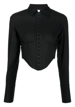 Dion Lee Undercorset cropped long-sleeve shirt - Black