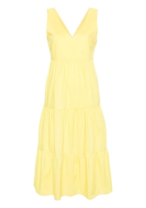 Woolrich V-neck cotton maxi dress - Yellow