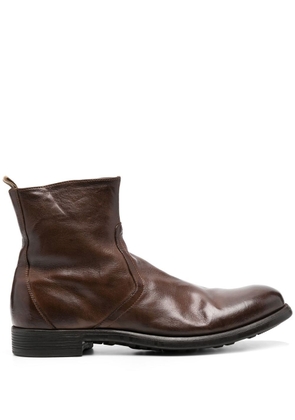 Officine Creative side-zip ankle boots - Brown