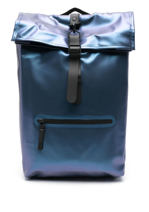 Rains Rolltop iridescent-effect backpack - Blue
