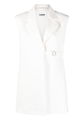 Jil Sander belted cotton waistcoat - White