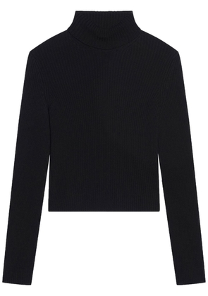 Balenciaga slogan-print roll-neck jumper - Black