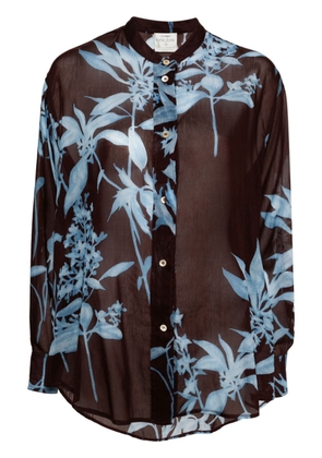Forte Forte floral-print semi-sheer blouse - Brown