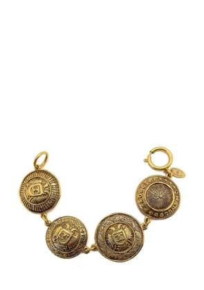 CHANEL Pre-Owned Vintage Chanel Starburst Medallion Logo Bracelet 1990 - Gold