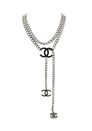 CHANEL Pre-Owned Vintage Chanel Double CC Chunky Chain Necklace 2004 - Silver